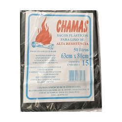 saco para lixo chamas 50l