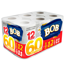 papel higienico bob neutro - pague 11 leve 12 - 60m
