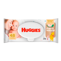lencos umedecidos huggies puro e natural - 48 unidades