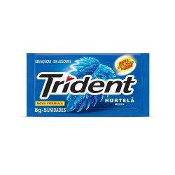 goma de mascar trident sabor hortela 8,5g com 5 unids.