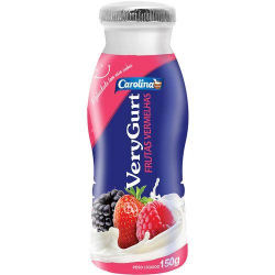 bebida lactea carolina very gurt frutas vermelha 150g