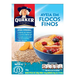 aveia em flocos finos quaker caixa 165g