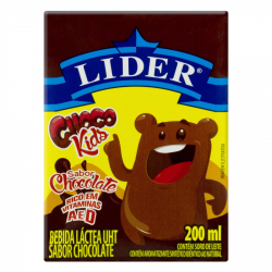 bebida lactea uht chocolate lider choco kids caixa 200ml
