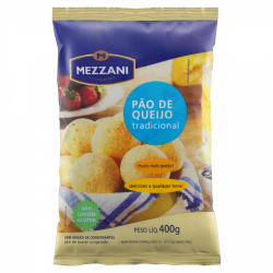 pao de queijo tradicional mezzani pacote 400g