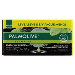 sabonete palmolive 85g lv6 pg menos argila e eucali