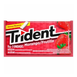 goma de mascar trident morango frutilla 5 unids. 8g
