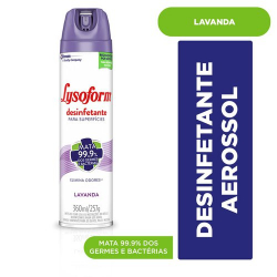 desinfetante uso geral bactericida spray lavanda lysoform frasco 360ml
