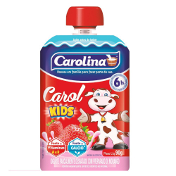iogurte carolina pouch 90g morango