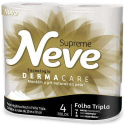 papel higienico neve supreme neutra care 20m com 4 unid.