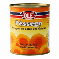 pessego em calda ole metade 450g
