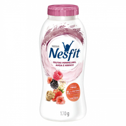 iogurte desnatado frutas vermelhas, aveia e hibisco zero lactose nestle nesfit frasco 170g