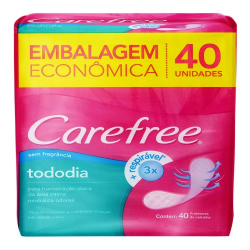 protetor diario carefree todo dia sem perfume com 40 un