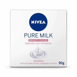 sabonete em barra hidratante sensitive nivea pure milk beauty elixir caixa 90g