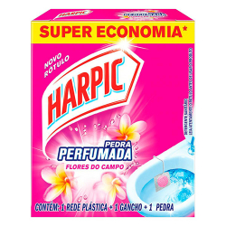 pedra sanitaria harpic aroma plus flores do campo 25g