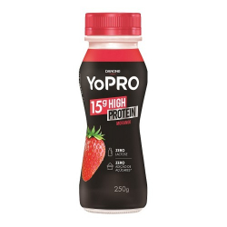 iogurte yopro danone 15g high protein zero lactose sabor morango 250g