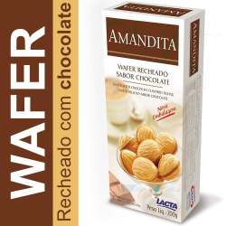 wafer amandita lacta recheio de creme com cacau 200g