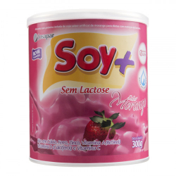 leite de soja em po soy+ 300g morango