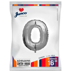 balao metalizado junco prata 40cm n.0