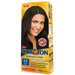 tintura cor & ton niely 4.0 castanho medio com 75ml/50g