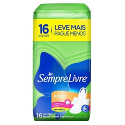 absorvente sempre livre especila suave com abas leve 16 e pague 14unid.