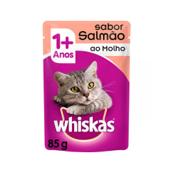alimento whiskas pedacos de carne ao molho sabor salmao 85g