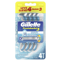 aparelho descartavel para barbear gillette prestobarba3 cool leve 4 pague 3 unidades