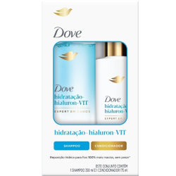 kit dove shampoo350ml+condicionador 175ml hidratacao hialuronico