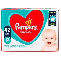 fraldas desc.pampers sup. sec. mega p c/42