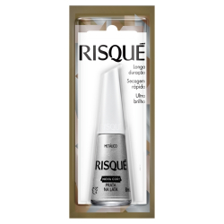 esmalte risque metalico prata na lata