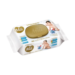 toalha umedecida mili 20cm x 13cm pacote 100 unidades