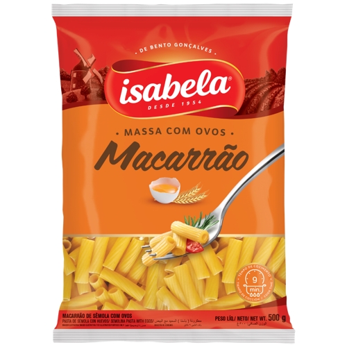 Massa Isabela Sêmola Com Ovos Corte Macarrão 500g