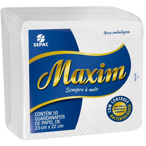 Guardanapo Maxim Folha Simples Com 50 Unidades 23x22 Cm