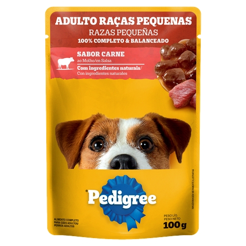 Ração Pedigree Cães Adultos Raça Pequena Carne Ao Molho 100g