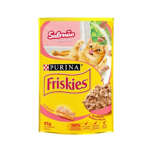 Ração Friskies Salmão Ao Molho Sachê 85g