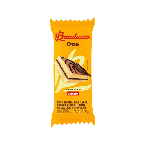 Bolinho Bauducco Duo Baunilha Com Recheio Chocolate 27g