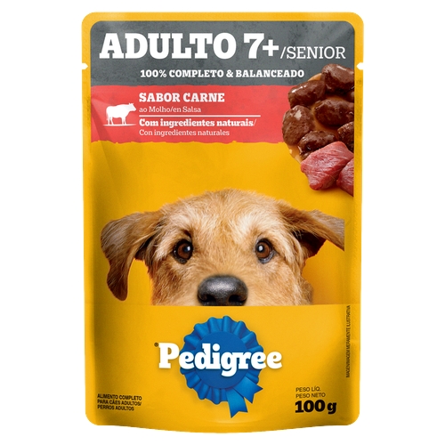 Ração Pedigree Cães Adultos 7+ Carne Ao Molho 100g