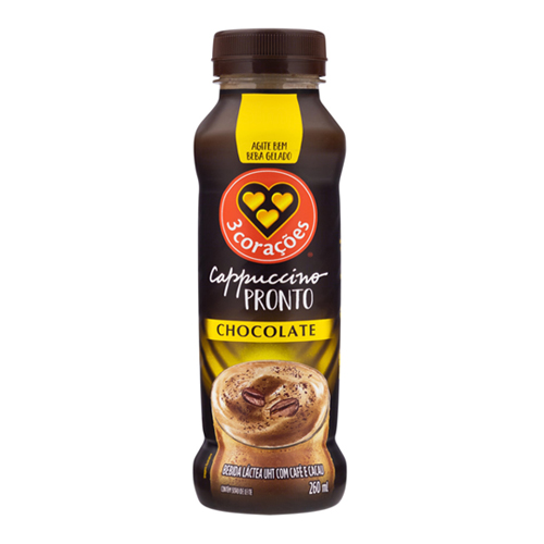 Bebida Láctea 3 Corações Cappuccino Chocolate 260ml