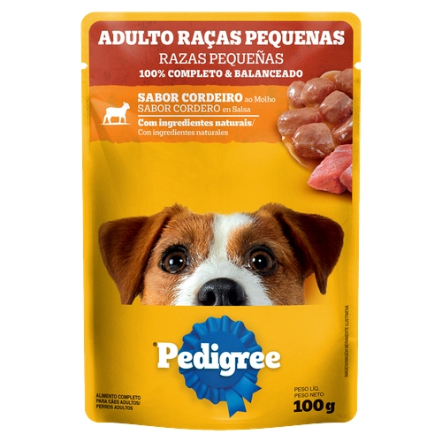Ração Pedigree Cães Adultos Raças Pequenas Cordeiro Ao Molho 100g