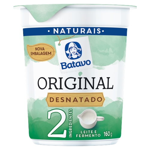 Iogurte Batavo Natural Desnatado Original 160g