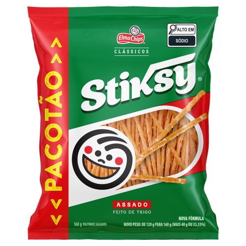 Salgadinho Elma Chips Palitinho Stiksy Pacotão 160g