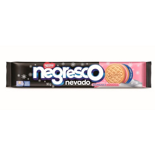 Biscoito Recheado Negresco Nevado Morango/baunilha 90g