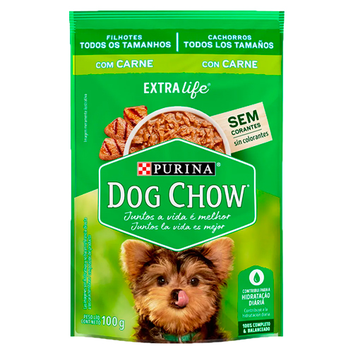 Ração Dog Chow Carne E Leite Sachê 100g