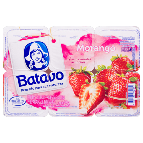 Bebida Láctea Polpa Batavo Morango 510g