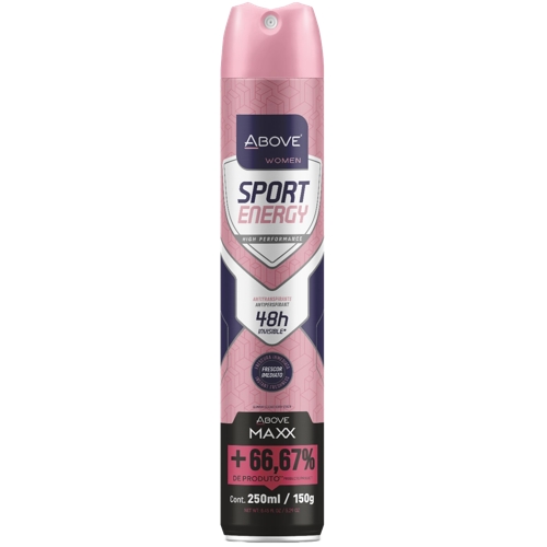 Desodorante Above Aerossol Feminino Maxx Sport Energy 250ml