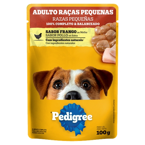 Ração Pedigree Cães Adultos Raças Pequenas Frango Ao Molho 100g