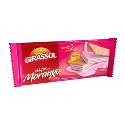 Wafer Girassol Morango 60g