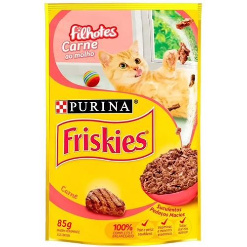 Ração Friskies Filhotes Carne Sachê 85g