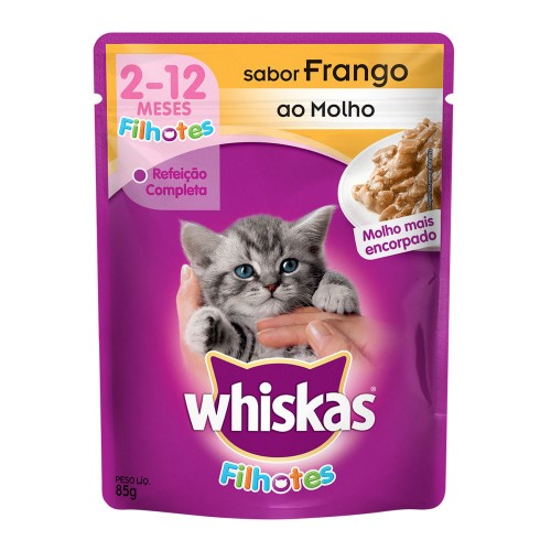 Ração Whiskas Filhotes Sachê Frango 85g