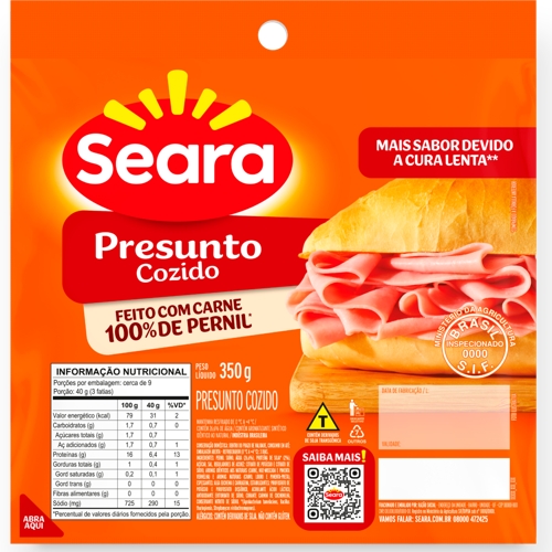 Presunto Seara 350g Fat