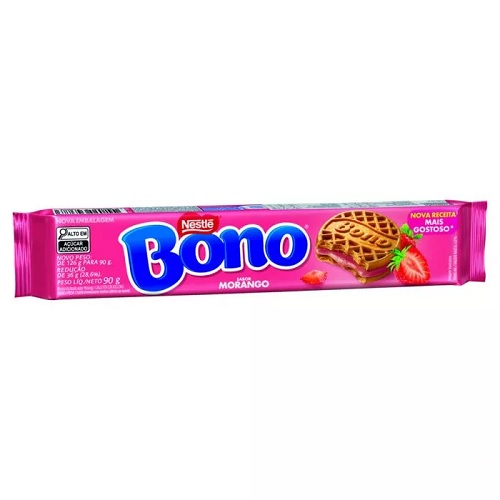 Biscoito Recheado Bono Morango 90g